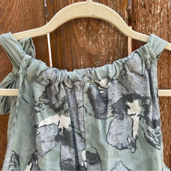 BELLAMBRA Women’s Linen Floral Sleeveless Neck Bow Shirt Blouse Size Small - Picture 9 of 12